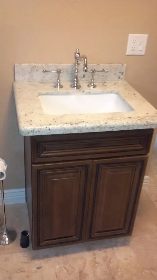 Finished bathroom vanity for Water Line Replacement in Salt Lake City